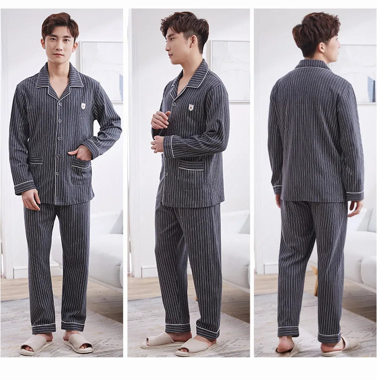 Mens Pajama Sets Home Suit Modern Style