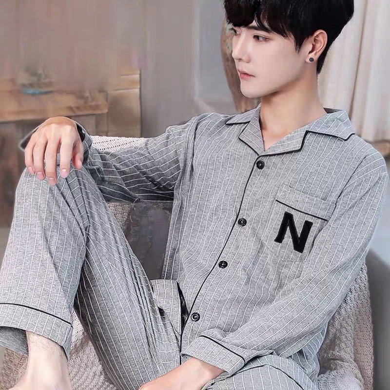 Mens Pajama Sets Home Suit Modern Style