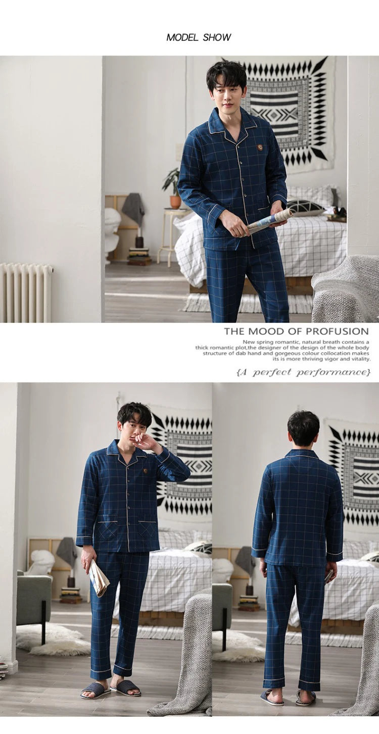 Mens Pajama Sets Home Suit Modern Style