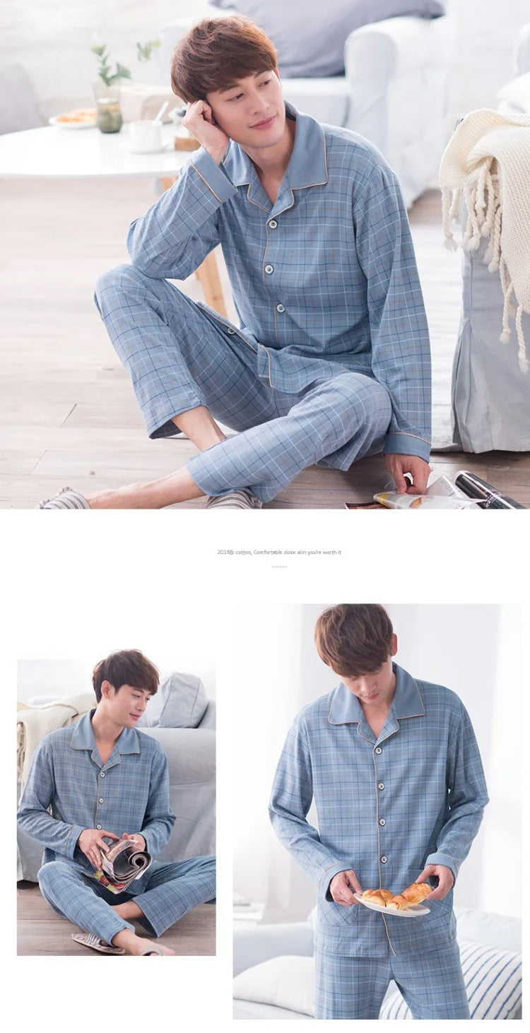 Mens Pajama Sets Home Suit Modern Style