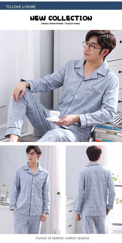 Mens Pajama Sets Home Suit Modern Style