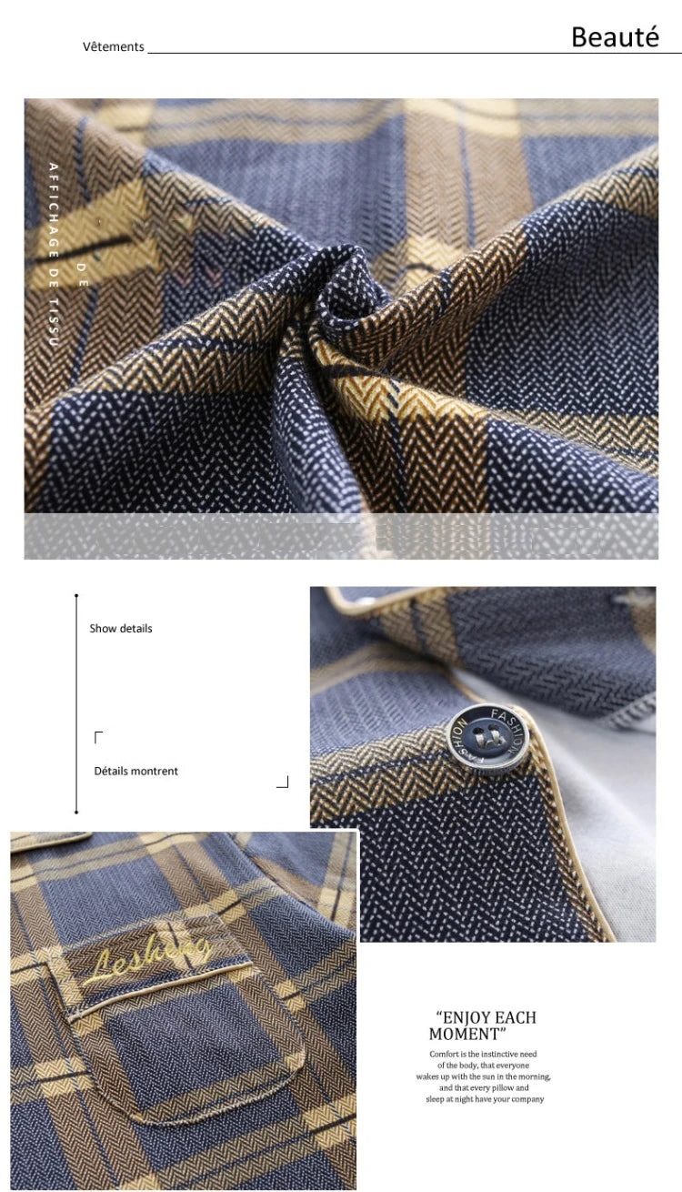 Mens Pajama Sets Home Suit Modern Style