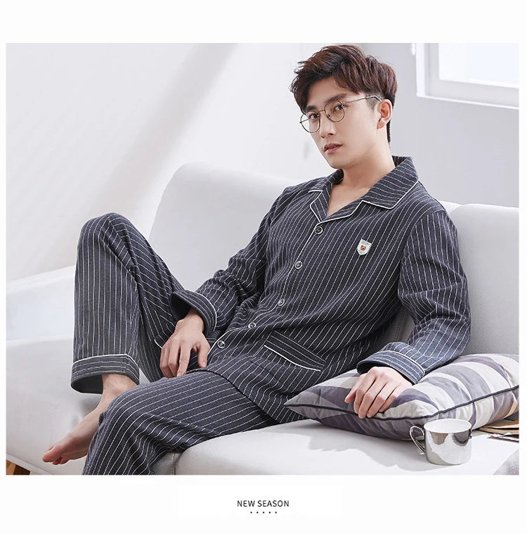 Mens Pajama Sets Home Suit Modern Style