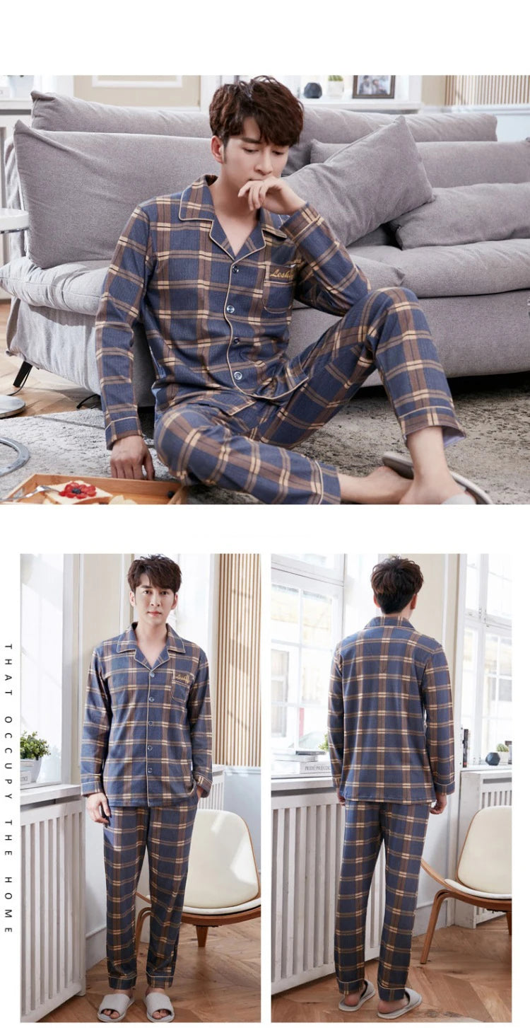 Mens Pajama Sets Home Suit Modern Style