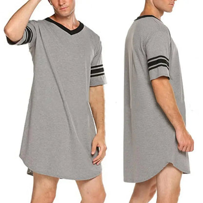 Men Loungewear Contrast Color Men Summer Long T-shirt