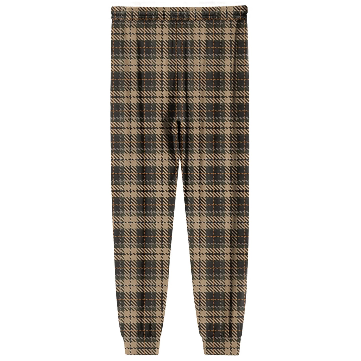 Men Elastic Waist Pants Checkered Print Lounge Sleepwear