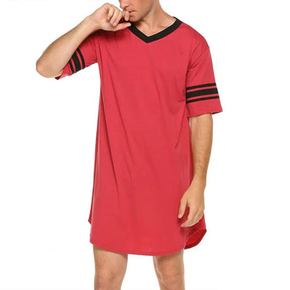 Men Loungewear Contrast Color Men Summer Long T-shirt