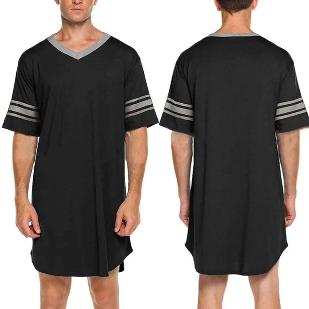 Men Loungewear Contrast Color Men Summer Long T-shirt