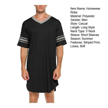 Men Loungewear Contrast Color Men Summer Long T-shirt