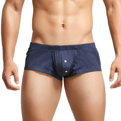 Casual Briefs Mens Crotch Button Underpants Sexy Underwear