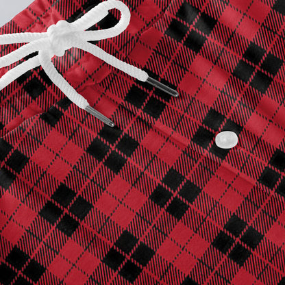 Men Elastic Waist Pants Checkered Print Lounge Sleepwear