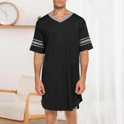 Men Loungewear Contrast Color Men Summer Long T-shirt
