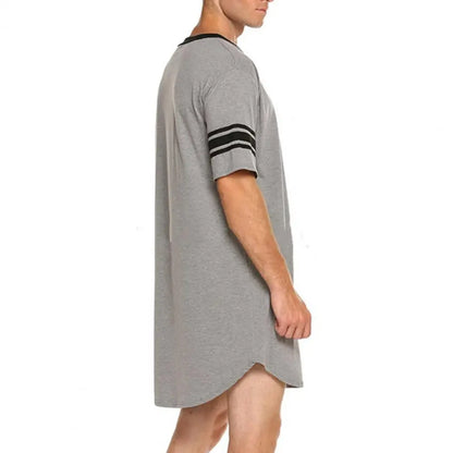Men Loungewear Contrast Color Men Summer Long T-shirt