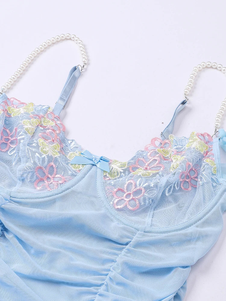 Lingerie Tops for Women Lace Women's Sheer Mesh Deep V Neck