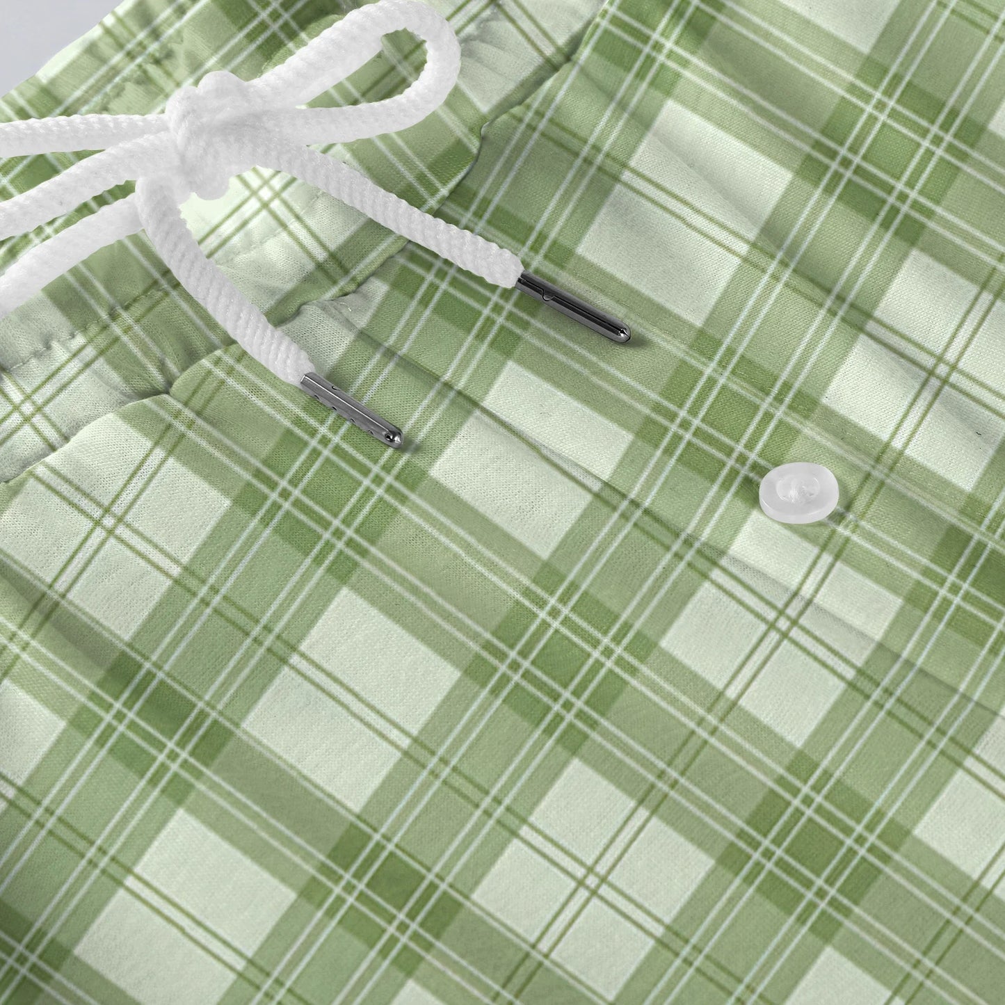 Men Elastic Waist Pants Checkered Print Lounge Sleepwear