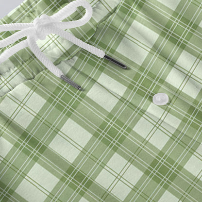 Men Elastic Waist Pants Checkered Print Lounge Sleepwear