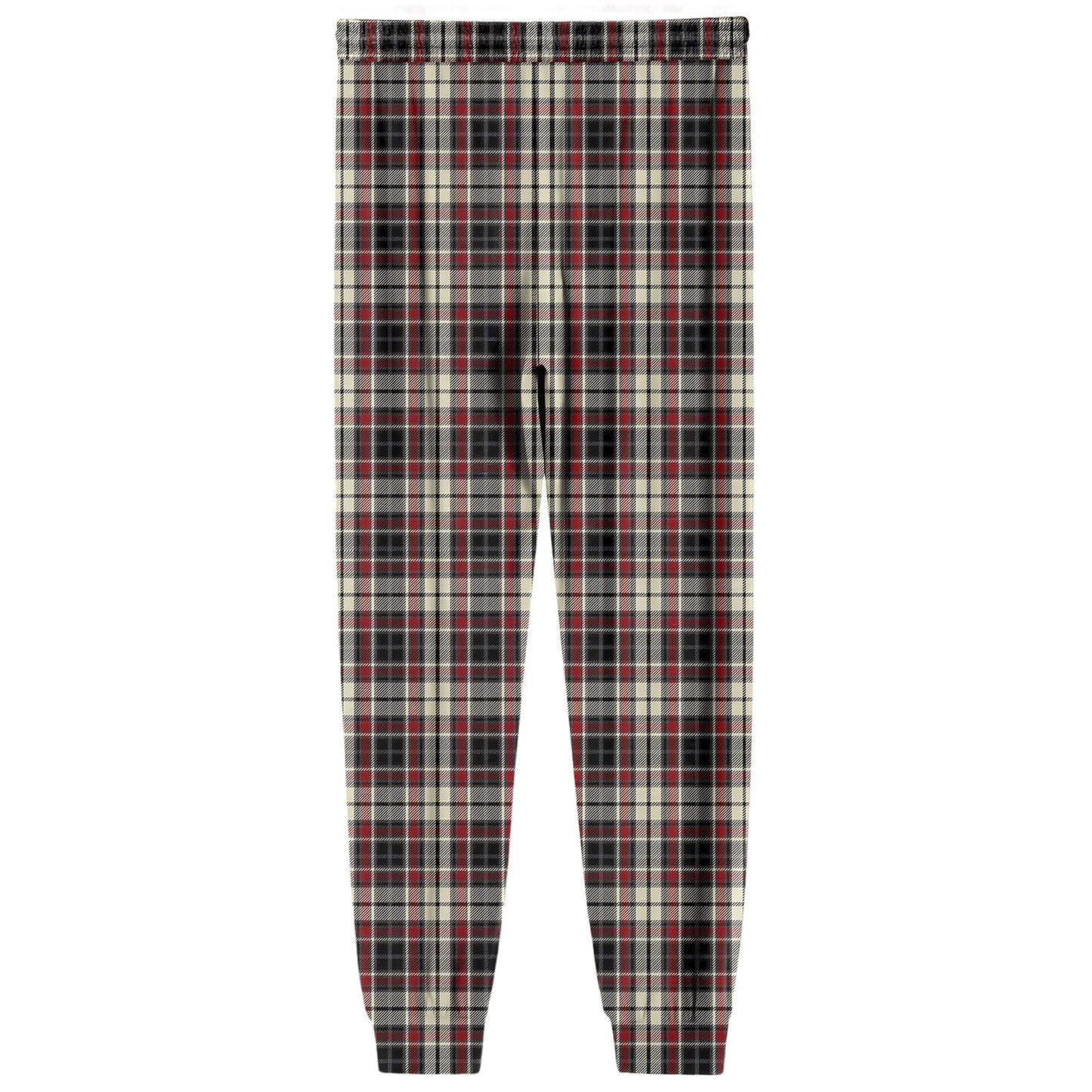 Men Elastic Waist Pants Checkered Print Lounge Sleepwear