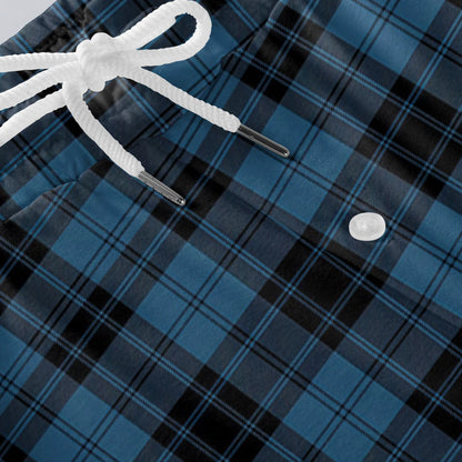 Men Elastic Waist Pants Checkered Print Lounge Sleepwear