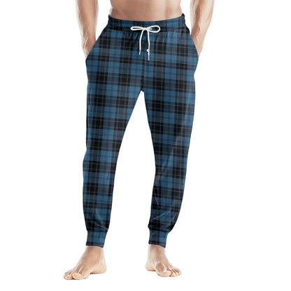 Men Elastic Waist Pants Checkered Print Lounge Sleepwear