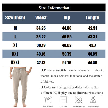 Men Elastic Waist Pants Checkered Print Lounge Sleepwear