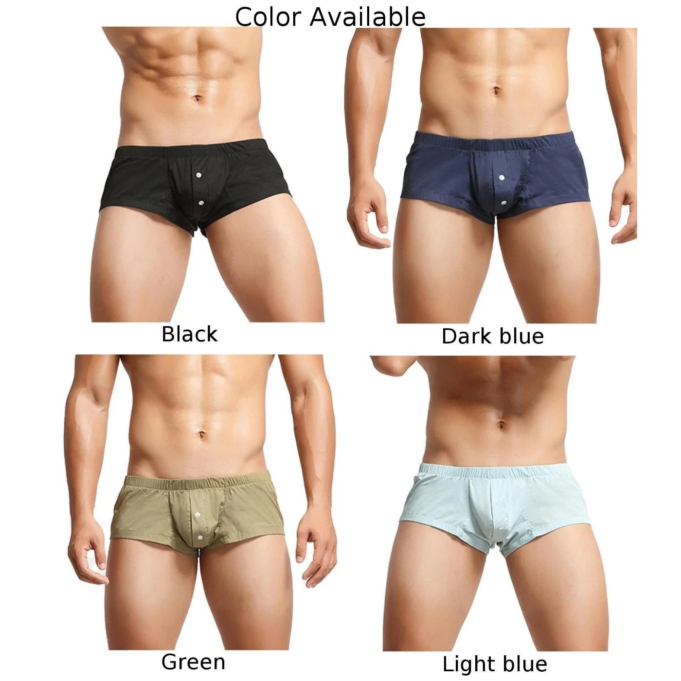 Casual Briefs Mens Crotch Button Underpants Sexy Underwear