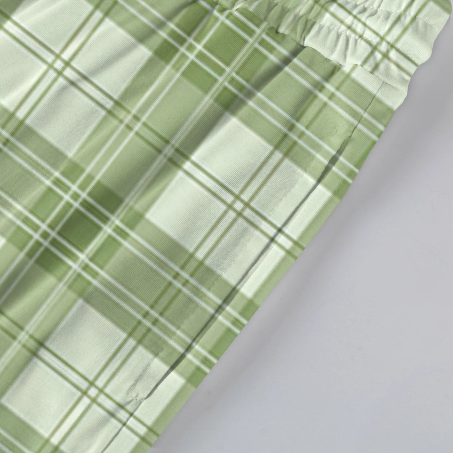 Men Elastic Waist Pants Checkered Print Lounge Sleepwear