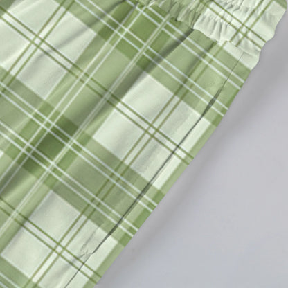 Men Elastic Waist Pants Checkered Print Lounge Sleepwear