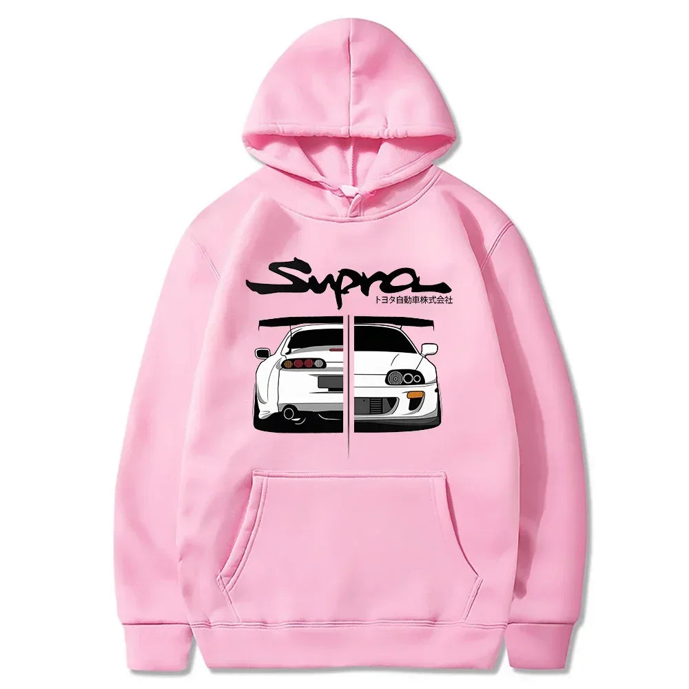 Supra Print Street Trend Men Women Hooded Sweatshirt