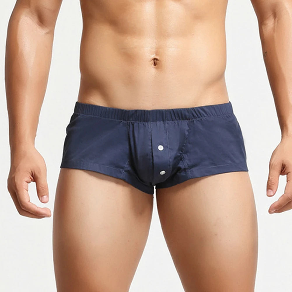 Casual Briefs Mens Crotch Button Underpants Sexy Underwear