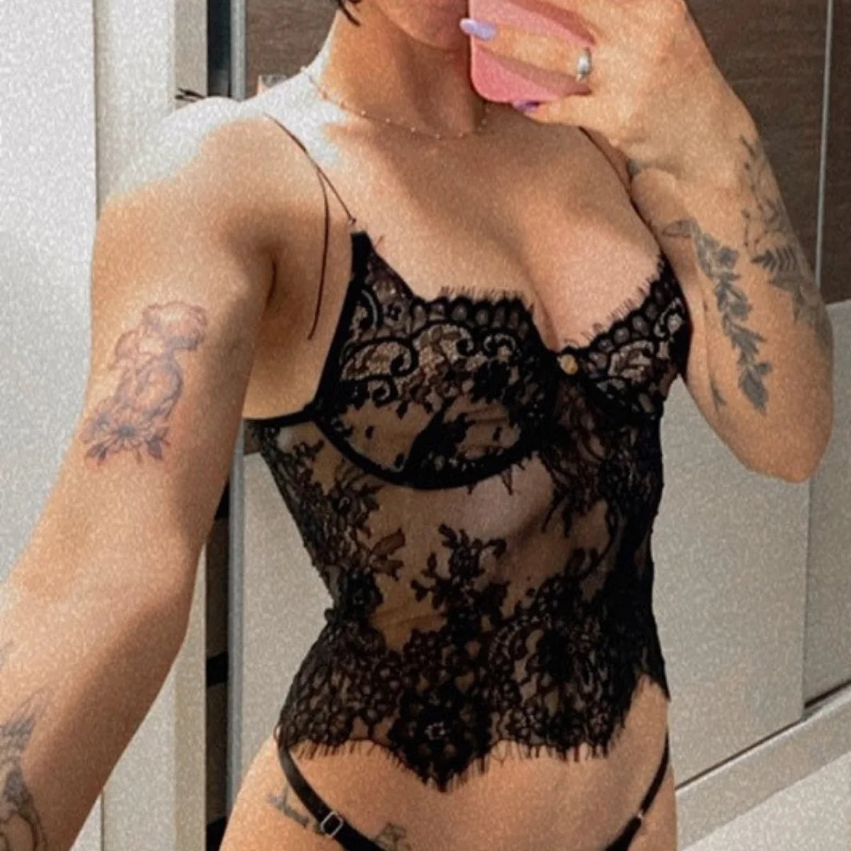 Lace Crop Tops Sexy Lingеrie Spaghetti Straps Tank Top