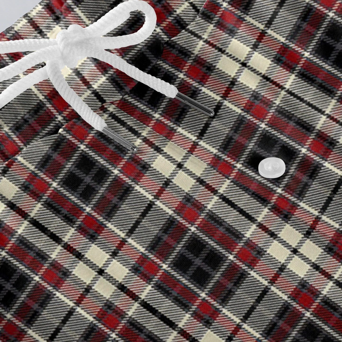 Men Elastic Waist Pants Checkered Print Lounge Sleepwear