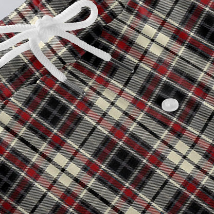 Men Elastic Waist Pants Checkered Print Lounge Sleepwear