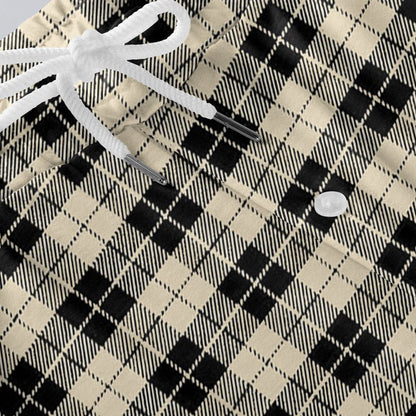 Men Elastic Waist Pants Checkered Print Lounge Sleepwear