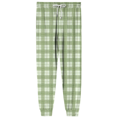 Men Elastic Waist Pants Checkered Print Lounge Sleepwear