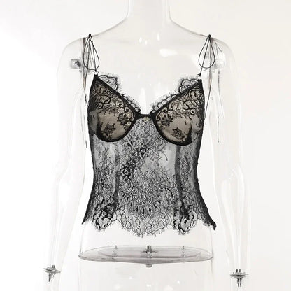 Lace Crop Tops Sexy Lingеrie Spaghetti Straps Tank Top