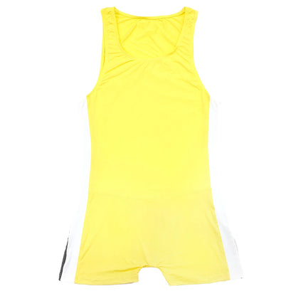 Men Undershirts Leotard Sports Workout Bodysuit Shorts