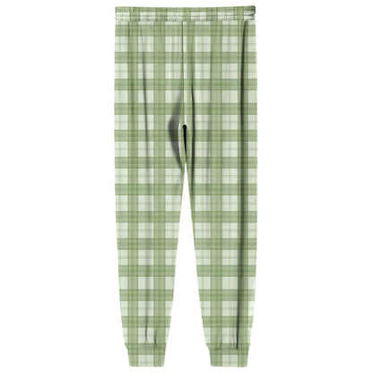 Men Elastic Waist Pants Checkered Print Lounge Sleepwear