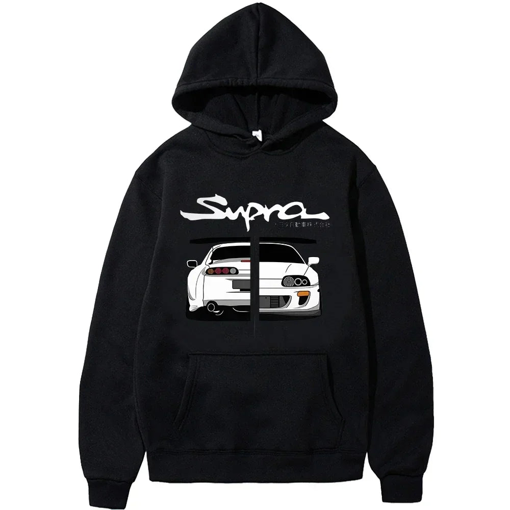 Supra Print Street Trend Men Women Hooded Sweatshirt