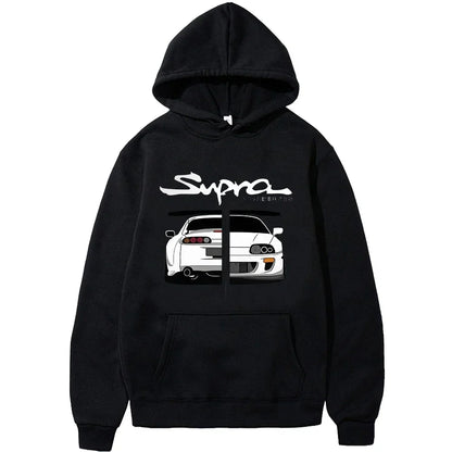 Supra Print Street Trend Men Women Hooded Sweatshirt