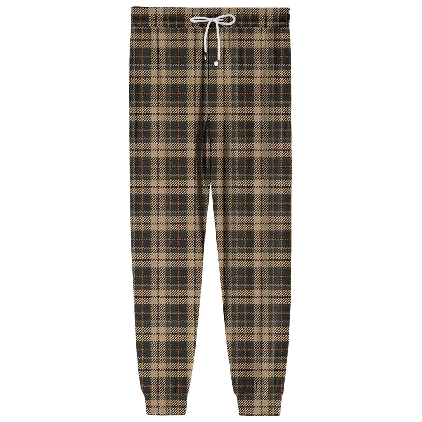 Men Elastic Waist Pants Checkered Print Lounge Sleepwear