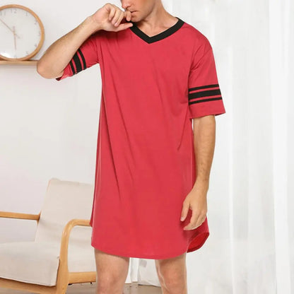 Men Loungewear Contrast Color Men Summer Long T-shirt