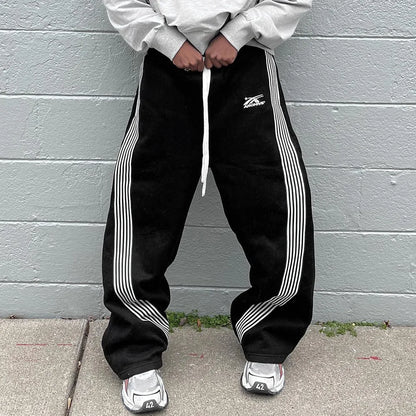 Hip-Hop Streetwear Pant Men Casual Striped Sweatpants