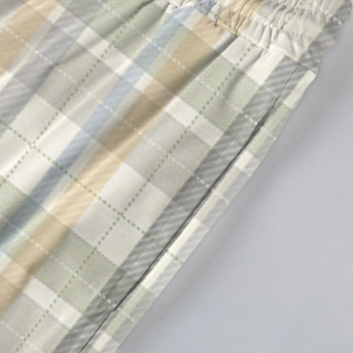 Men Elastic Waist Pants Checkered Print Lounge Sleepwear