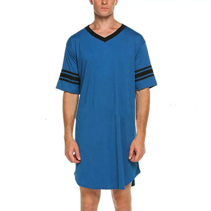 Men Loungewear Contrast Color Men Summer Long T-shirt