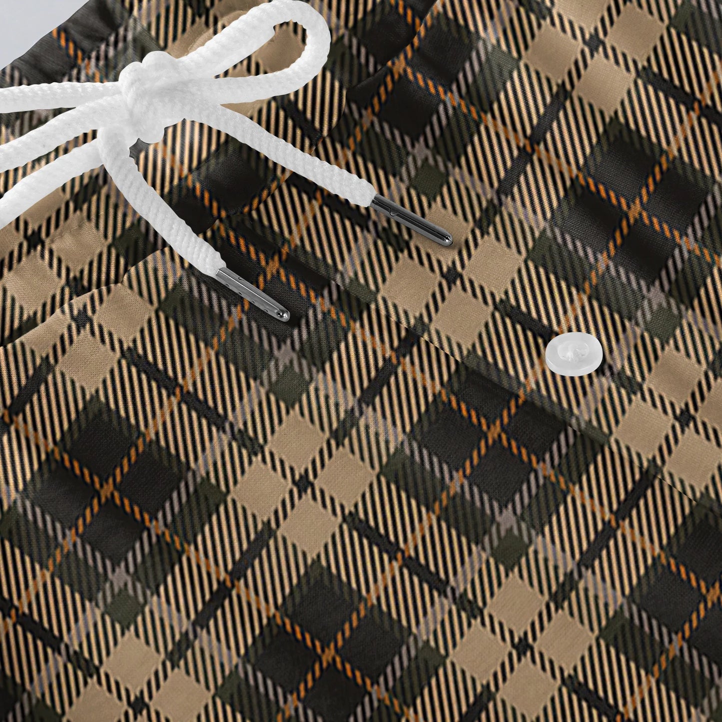 Men Elastic Waist Pants Checkered Print Lounge Sleepwear