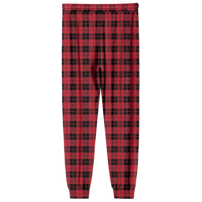 Men Elastic Waist Pants Checkered Print Lounge Sleepwear