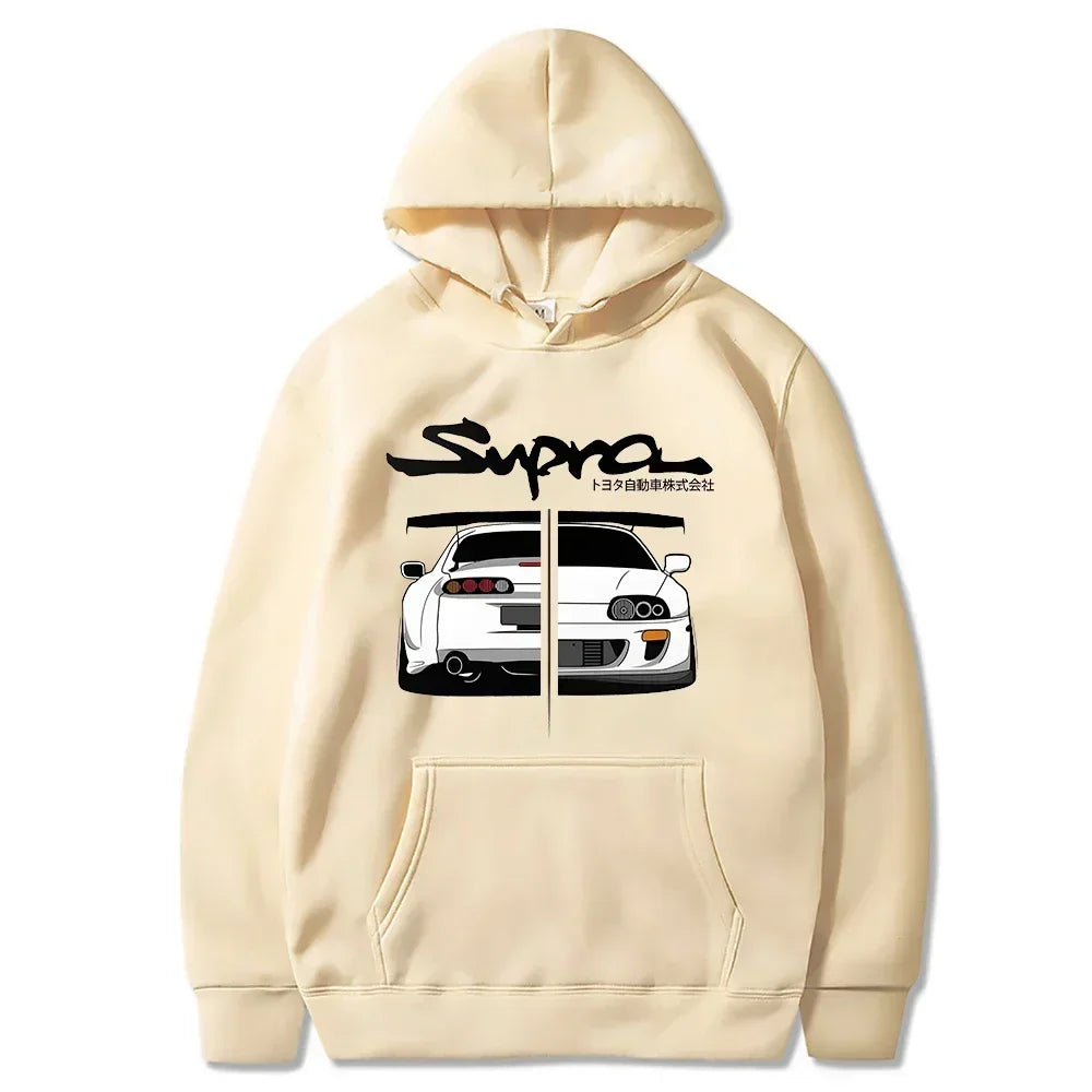 Supra Print Street Trend Men Women Hooded Sweatshirt