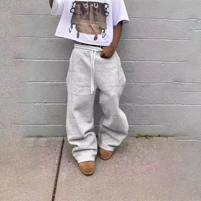 Hip-Hop Streetwear Pant Men Casual Striped Sweatpants