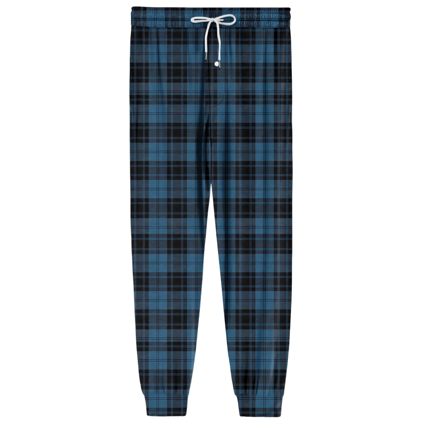 Men Elastic Waist Pants Checkered Print Lounge Sleepwear